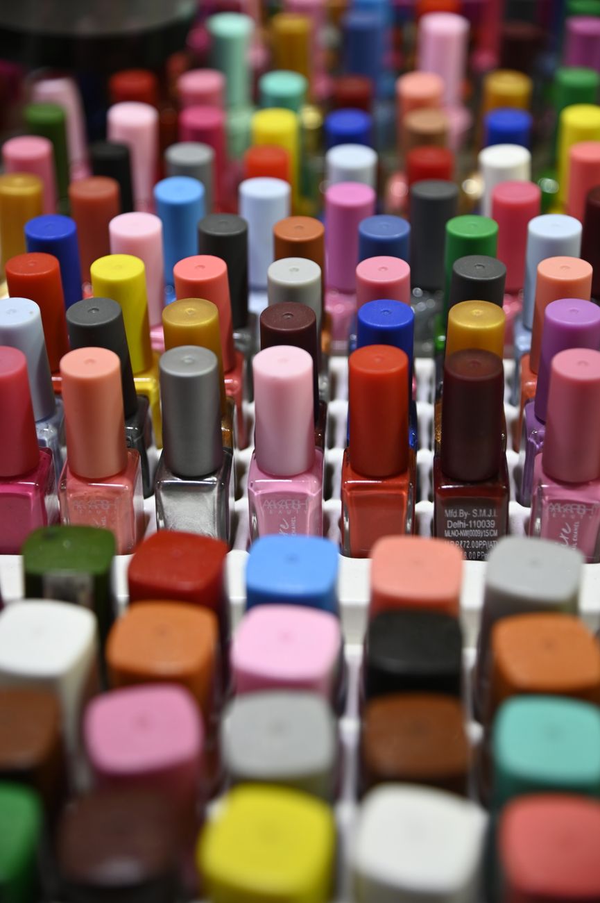 mound of nail polish flasks