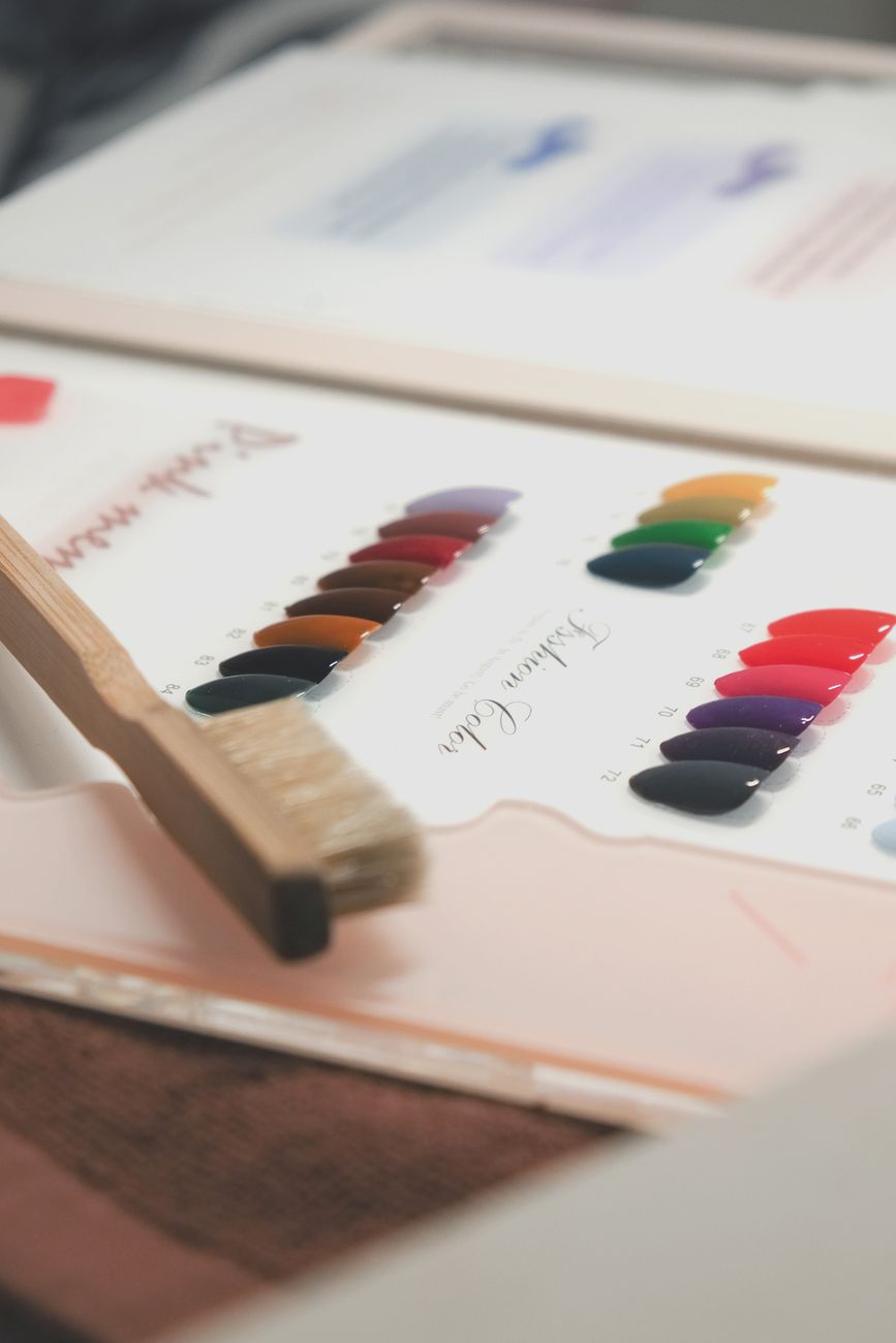 set of colorful fake fingernails
