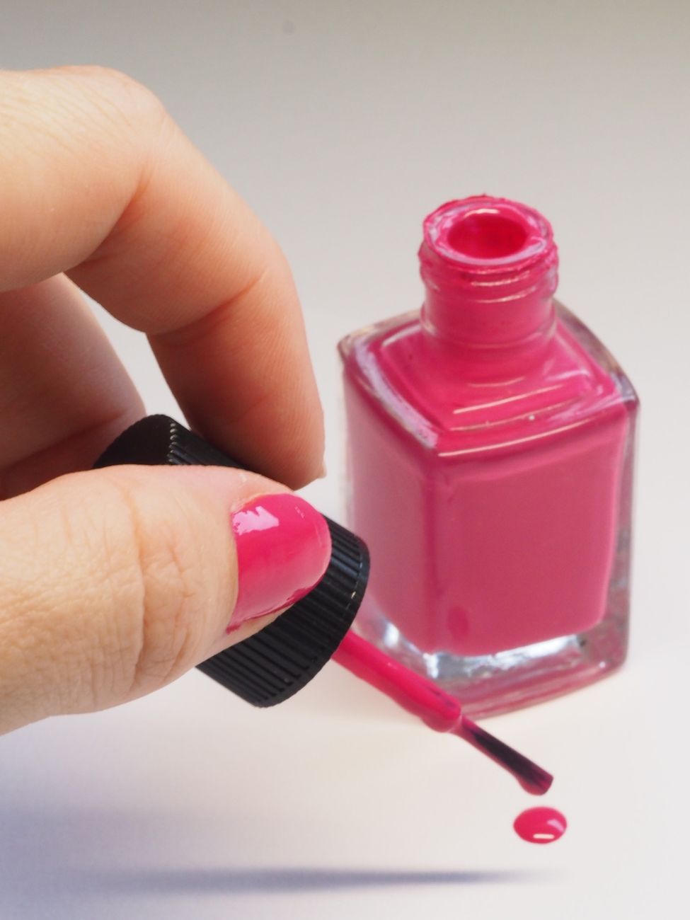 pink nail polish bottle